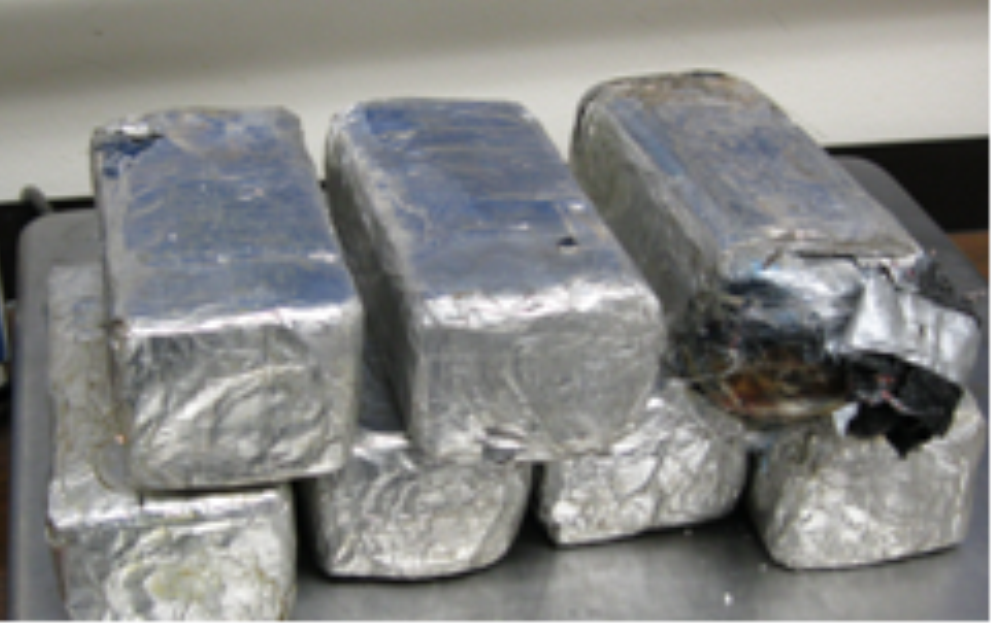 In secondary, officers seized seven packages of crystal ...