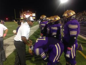 Battle of the Arroyo Coach Talking to Offensive Players